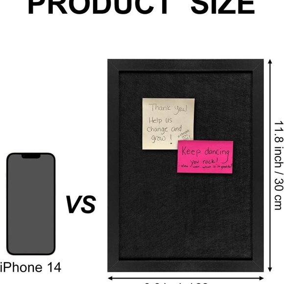 Pin Board for Office, School and Home (All Black, 11“ x‎ 8" - 1P) - Picture 4 of 6